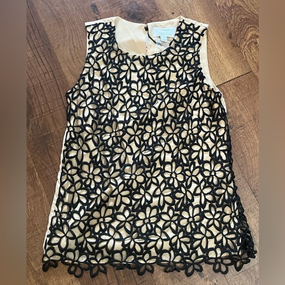 NWT neiman marcus Lela rose guipure tank top blouse Sz small - Picture 2 of 8